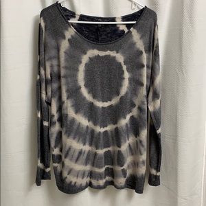 Lapis Navy and Cream Tie Dye Top